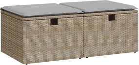 vidaXL Set canapele grădină cu perne 2 piese bej poliratan/lemn acacia