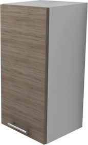 Corp Superior Lecce, 1 Usa, Stejar Sonoma Inchis/Alb, 30 x 30 x 65 cm