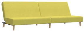 337281 vidaXL Canapea extensibilă cu 2 locuri, verde, textil