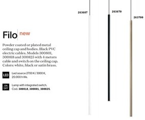 Pendul LED stil minimalist Filo sp1 2700k alb
