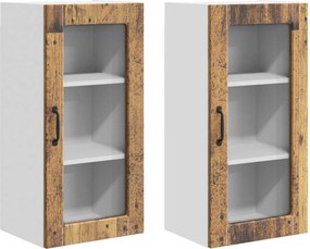 vidaXL Dulap de bucătărie 2 pcs Lemn vechi 40 x 31 x 80 cm