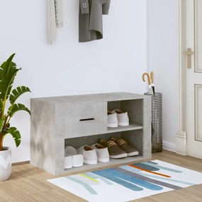 vidaXL Pantofar, gri beton, 80x35x45 cm, lemn prelucrat