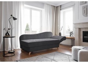 Șezlong gri cu tapițerie din catifea reiată (cu colț pe partea dreaptă) Chic Charlotte – Miuform