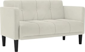 vidaXL Canapea loveseat, crem, 111 cm, catifea
