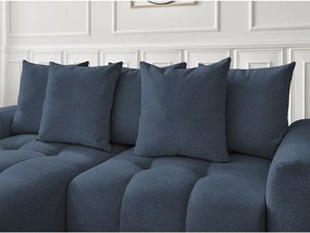 Colțar albastru extensibil/cu spațiu de depozitare cu tapițerie din chenille (cu colț pe partea stângă/cu șezlong) Roxelane – Bobochic Paris