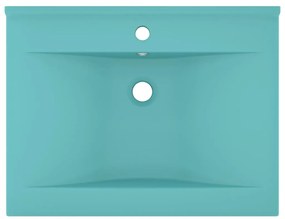 Chiuveta baie lux, orificiu robinet verde mat 60x46 cm ceramica matte light green