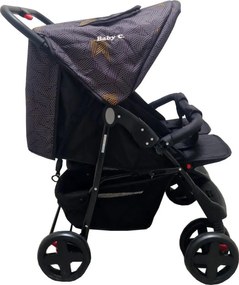 Carucior nou nascuti 2 in 1 pentru gemeni BABY CARE™ PRO P700, Cadru aluminiu, Spatar reglabil in 5 trepte, Amortizoare, Frana picior, Pliabil, Gri