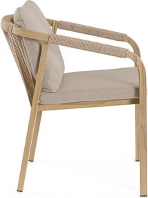 Scaun de grădină în culoare naturală din metal Kalimera – Bizzotto