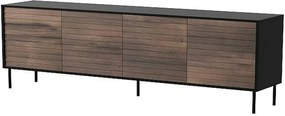 Comoda CORTINA, nuc/negru, PAL laminat, 200x40x81 cm