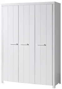 Set Mobilier Cameră Copii ERIK, pat 90x200 cm, dulap cu 3 uși, noptieră și sertar, alb – Vipack