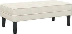 vidaXL bancă cu pernă Crem 113 x 57 x 39 cm Catifea