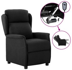 Fotoliu rabatabil electric, negru, material textil