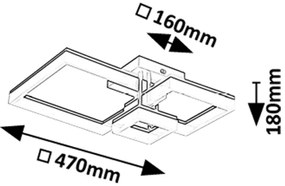 Plafoniera LED design geometric Amilia negru