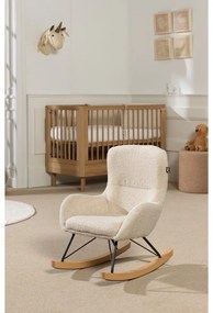 Fotoliu de copii bej balansoar cu tapițerie din țesătură bouclé Rocky – Vipack