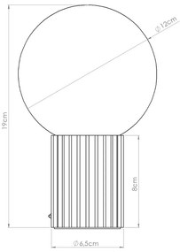 Veioză crem cu abajur din sticlă (înălțime 19 cm) Orbital – Sollux