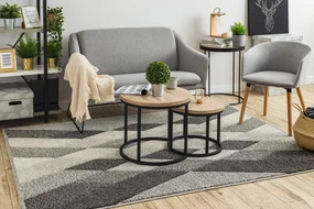 Covor Feel 5674/16811 Caro gri si antracit si crem