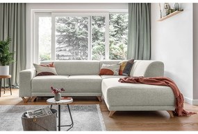 Colțar bej extensibil/cu spațiu de depozitare (cu colț pe partea dreaptă/în formă de ”L”) Classy Sophie – Miuform