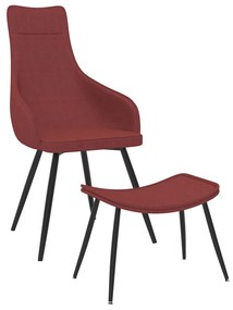 Fotoliu cu taburet, rosu vin, material textil 1, Bordo, Cu scaunel pentru picioare
