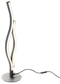 Design tafellamp zwart met zilver incl. LED dimbaar - Blaze