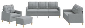 3201250 vidaXL Set de canapele cu perne, 4 piese, gri deschis, textil