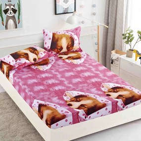 Lenjerie de pat 3 cu elastic 100% bumbac - a707 de la Onesleep