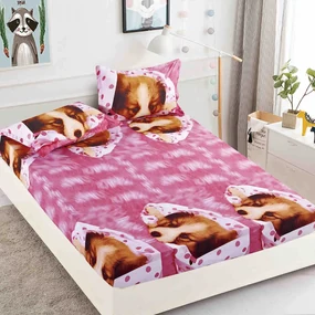Lenjerie de pat 3 cu elastic 100% bumbac - a707 de la Onesleep