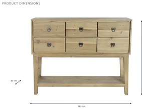 Consola, natur, din lemn de pin, Alder