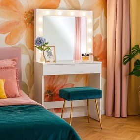 Masa de toaletă cu lumini fără taburet