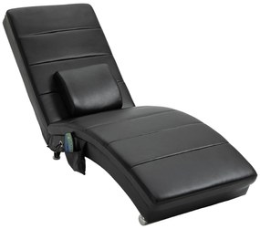 HOMCOM Relaxliege cu funcție de masaj, fotoliu de lounge ergonomic cu spătar înalt, cu funcție de masaj și pernă cu design Zero-G, fotoliu de lounge din piele ecologică, metal, spumă, negru, 58 x 163 x 87 cm | Aosom Romania