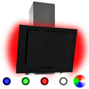 Hota RGB cu LED, 60 cm, otel inoxidabil si sticla securizata Negru