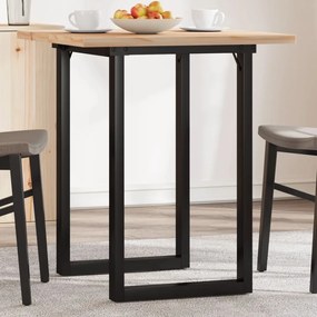 vidaXL Masă bucătărie, cadru O, 70x70x75,5 cm lemn masiv pin și Oţel