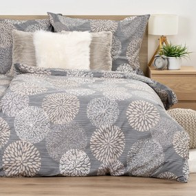 Lenjerie de pat din bumbac 4Home Grey Petals, 140x 200 cm, 70 x 90 cm, 140 x 200 cm, 70 x 90 cm