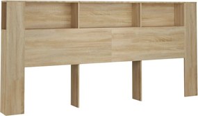 vidaXL Tăblie de pat cu dulap, stejar sonoma, 220x18,5x104,5 cm