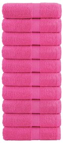 vidaXL Prosoape de baie premium SOLUND, 10 buc. roz, 30x30 cm, 600 g/m²