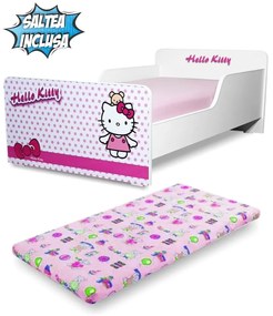 Pat copii Start Hello Kitty 2-8 ani cu saltea inclusa