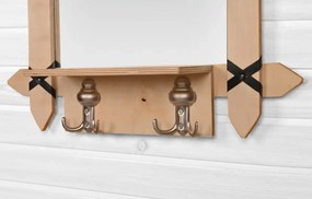 Oglinda cu agatatori Venetia Homs natur 47 X 52 X 14, lemn stratificat