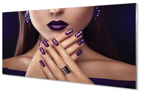Tablouri acrilice mâini de sex feminin buzele violet