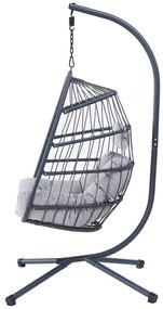 Autronic Fotoliu suspendat, metal, polyrattan,gri, AZ-V 1269GREY