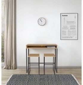 Birou cu blat cu aspect de lemn de stejar 35x100 cm Frame – Woodman