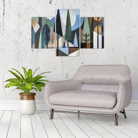 Tablou - Abstracție geometrică naturală II. (90x60 cm)