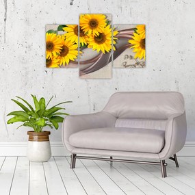 Tablou - Flori strălucitoare de floare soarelui (90x60 cm)