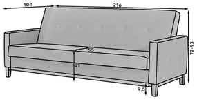 Canapea verde extensibilă/cu spațiu de depozitare cu tapițerie din catifea 216 cm Selene – ELTAP