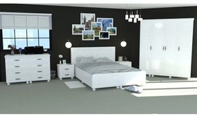 Dormitor Dynasty Alb cu pat 180x200 cm