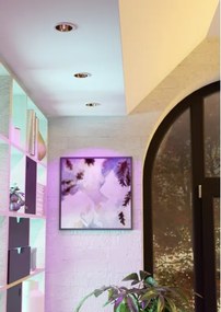 Eglo 902299 YEBRA-Z - Lampă LED RGBW dimabilă cu sticlă fumurie pentru tavan fals, LED/4,8W/230V IP44, alb/auriu