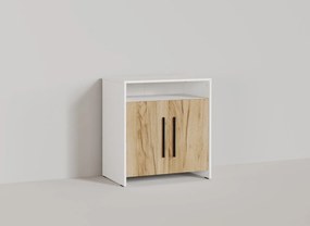 Set Mobilier Dormitor Complet Timber Tapiterie Alba - Configuratia 5