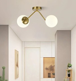 Lustra model N36377-2 – 2 x E27, abajururi elegante, finisaj auriu