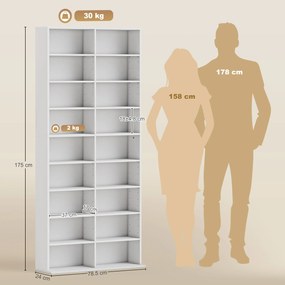 HOMCOM Unitate de depozitare pentru 640 CD-uri/360 DVD-uri/430 Blu-ray - Alb | Aosom Romania