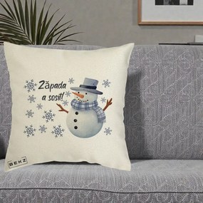 Perna Decorativa Zapada a Sosit Om de Zapada, 40x40 cm, Ecru, Husa Detasabila, Perna Inclusa, BEKZ®