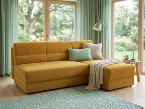 Coltar extensibil de colt TAVERO SLIM, mustar, reversibil, 201x140 cm