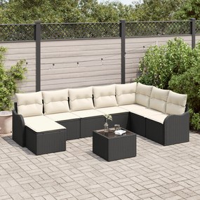 Set canapele grădină vidaXL cu perne din ratan poli 8 piese